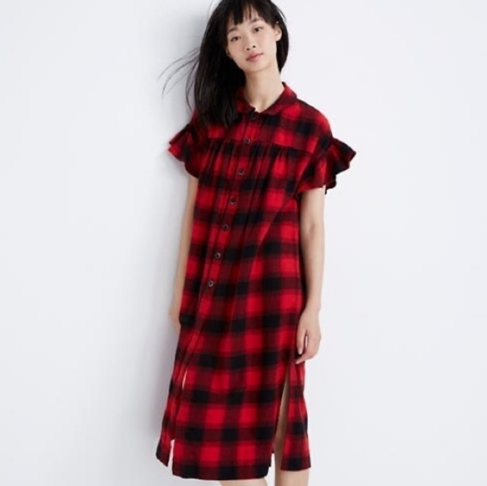 Madewell Flannel Tunic Sleep Dress S